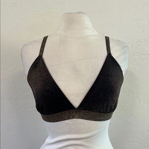 Colsie Black and Gold Shimmery Triangle Bralette